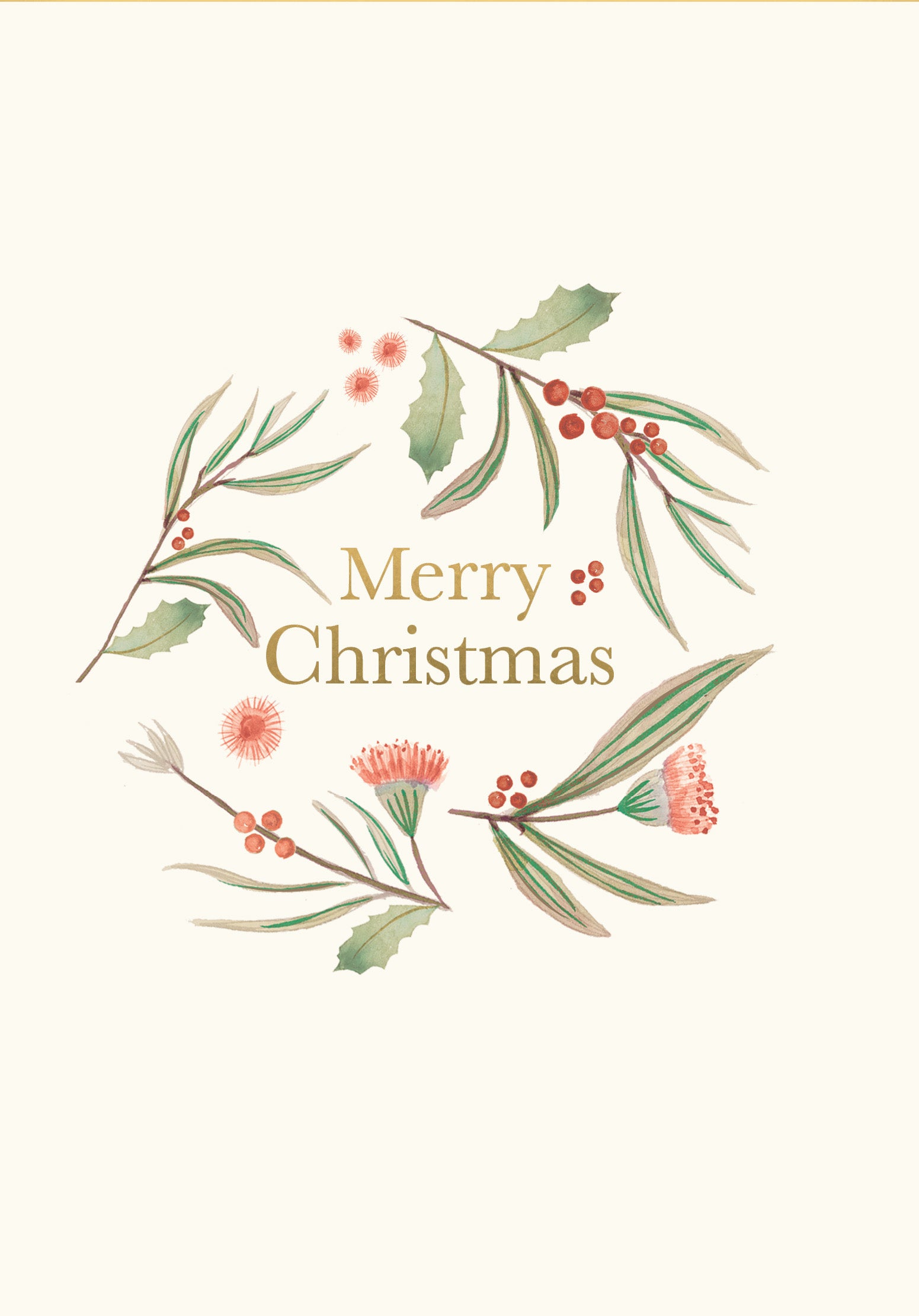 Christmas 23 Greeting Card - Watercolour Berries